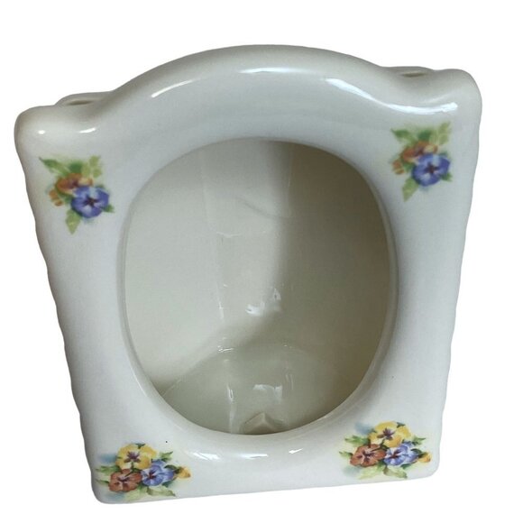 Pansies Frame Donegal Parian China Ireland Vintage Ceramic Photo Frame 6.25" h - Picture 10 of 13